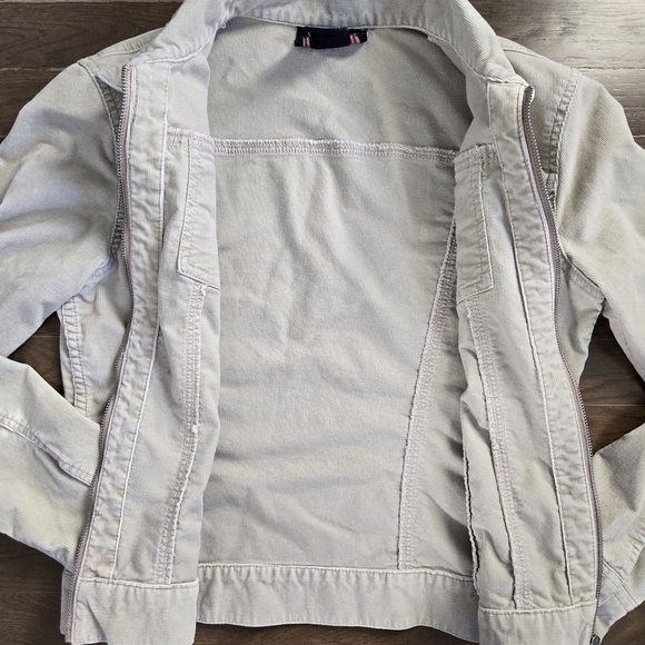 Nautica Jeans Co vintage corduroy 90s y2k zip up jacket beige sz M - Picture 6 of 10